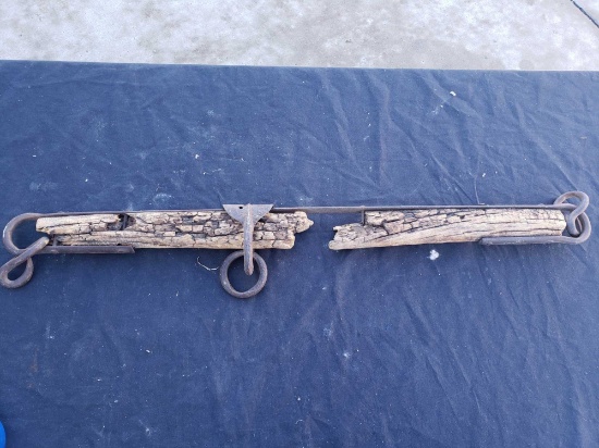 Antique Wood and Metal Harness