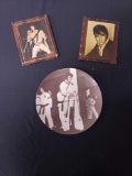 ELVIS PRESLEY wooden framed pictures and collectors plate