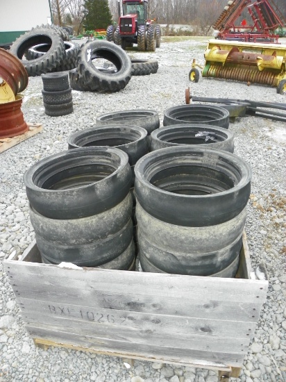 Skid of rubber tires off JD planter