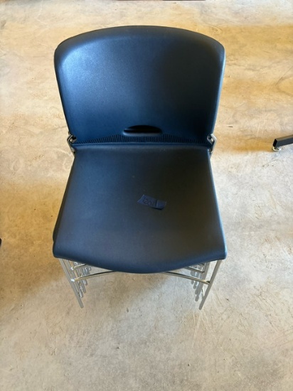 9 blue chairs