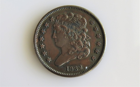 1832 Classic Head 1/2 Cent XF-AU