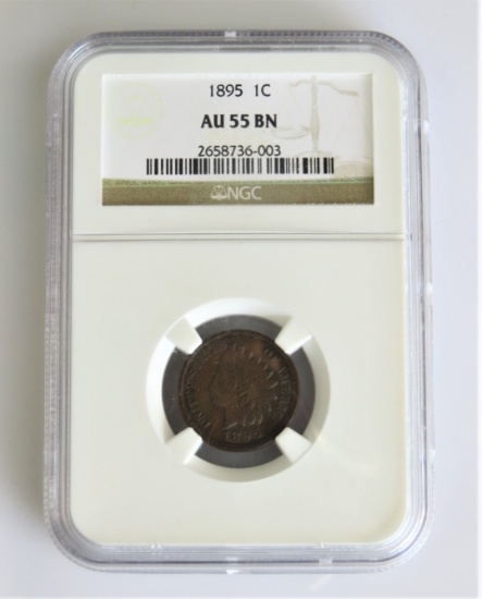 1895 Indian Cent Choice AU NGC AU-55BN