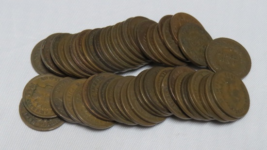 50 Coin Roll of Nice Circulated Indian Head Cents