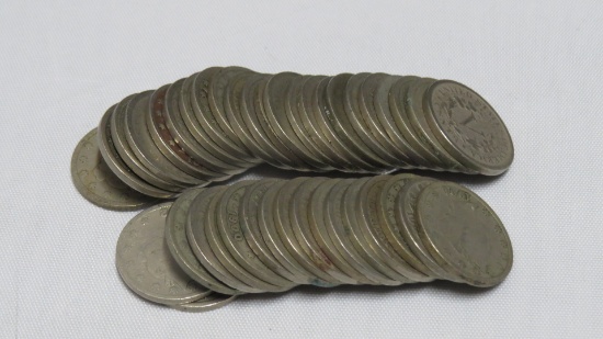 Roll of 40 Average Circulated Liberty Nickels