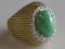 Jadeite and Diamond 14k Statement Ring