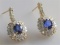 Diamond and Gem Sapphire Dress Earrings