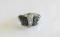 10KT White Gold Black and White Diamond Fashion Ring