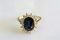 14K Yellow Gold Diamond and Sapphire Cocktail Ring