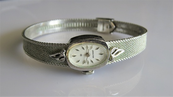 Womens Vintage Hamilton White Gold Watch