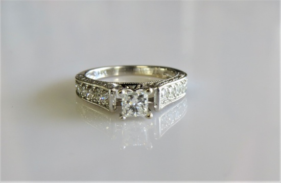 14KT White Gold Diamond Engagement Ring