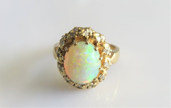14K Yellow Gold Opal Cocktail Ring