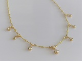 Custom 18k Twisted-Link Diamond Station Necklace
