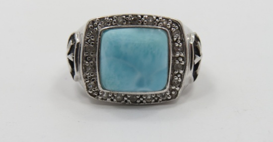 Sterling Silver Larimar Turquoise Ring