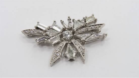 Platinum Vintage Diamond Brooch