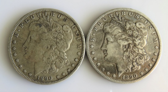 1890-O Morgan Silver Dollars Two (2ct.) VF-XF