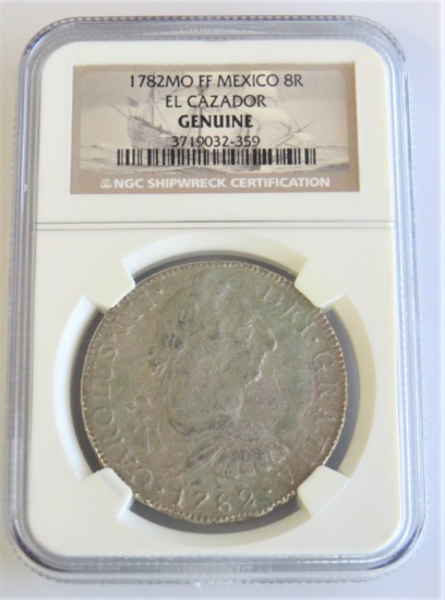 1782 Mexico 8 Reales "El Cazador" Shipwreck Coin