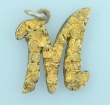 Gold Nugget M Pendant