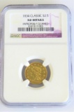 1834 $2.50 Classic Head Gold - NGC -AU Details