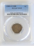 1909 S VDB Key Date Choice PCGS VF-25