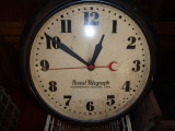 Postal Telegraph Wall Clock