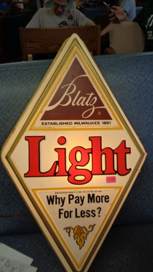 Rare Blatz Light Beer Sign