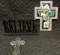 Pewter and porcelin cross and Belive Decorations