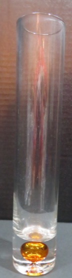 Glass Vase, Orange bubble in bottom