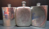 Lot of 3 Vintage metal flasks
