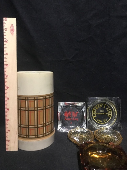 Ashtrays And Vintage Thermos