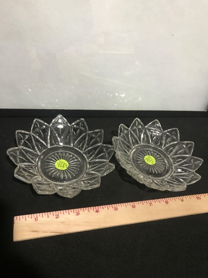 Federal Mid Century Glass Petal Bowls