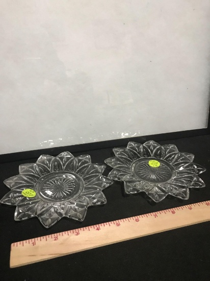 Federal Mid Century Glass Petal Dishes
