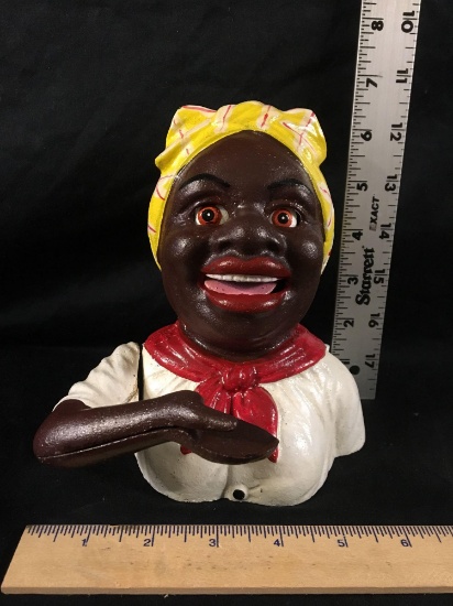 Black Americana Cast Iron Bank-Woman