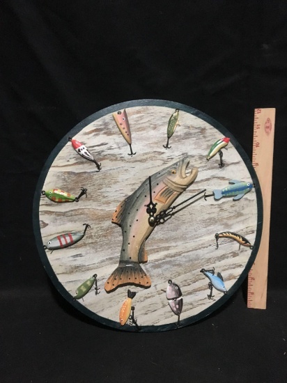 Rainbow Trout Fishing Lure Clock