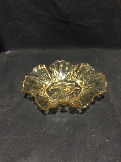 Yellow Glass Candy Dish