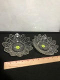 Federal Mid Century Glass Petal Bowls