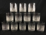 12 Frosted Rocks Glasses