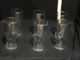 Six Miller Lite Pint Glasses