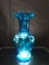 Hand Painted Hand Blown Blue Glass Vase