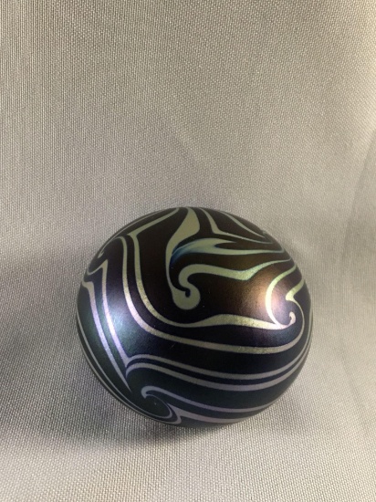 Signed Art Glass Paperweight 1973