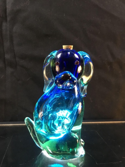 Art Glass Dog Flask/Decanter