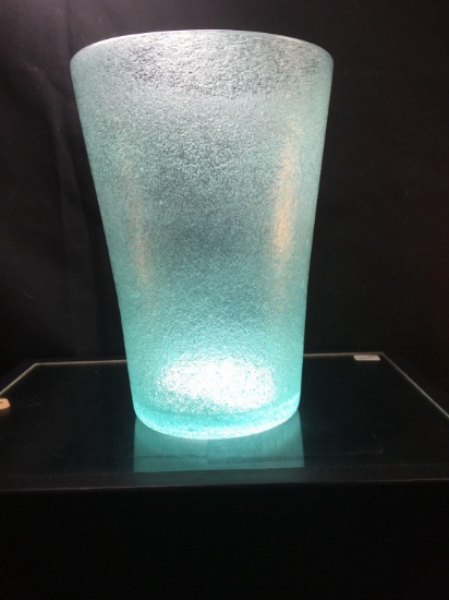 Teal Bubble Glass Vase