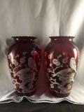 Pair Of Ruby Vases