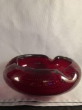 Art Glass Cranberry Cigar Ash Tray