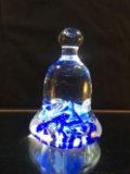 Bell Shaped Stamped Glass Art Paperweight