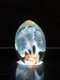 Signed Glass Art Paperweight