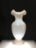 Hand Blown Decorative Milk Glass Vase