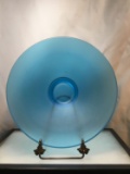 Vintage Frosted Blue Glass Bowl