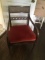 Vintage Cane Bottom Accent Chair With Cushion