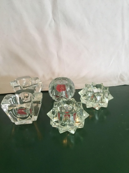 Assorted Glass Candle Stick Holders