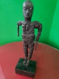 Weird Mangled Man Metal Sculpture with marble base 17